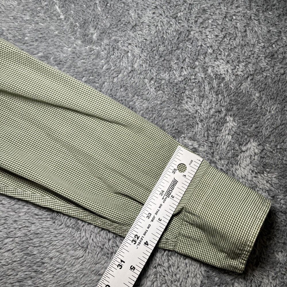 Lauren Ralph Lauren Men's 15.5 32/33 Long Sleeve Polo Shirt Green White Plaid - Picture 8 of 12